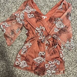 Charlotte Russe Lace V-Neck romper